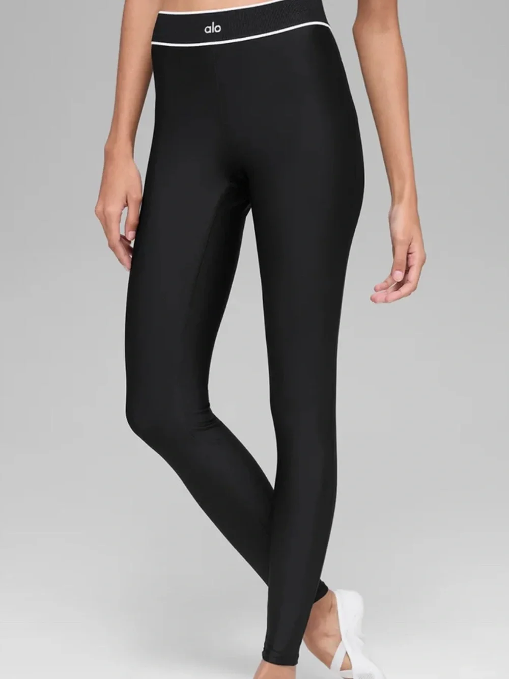 ALO Yoga Black High-Rise Seamless Legging with Contrast Waistband